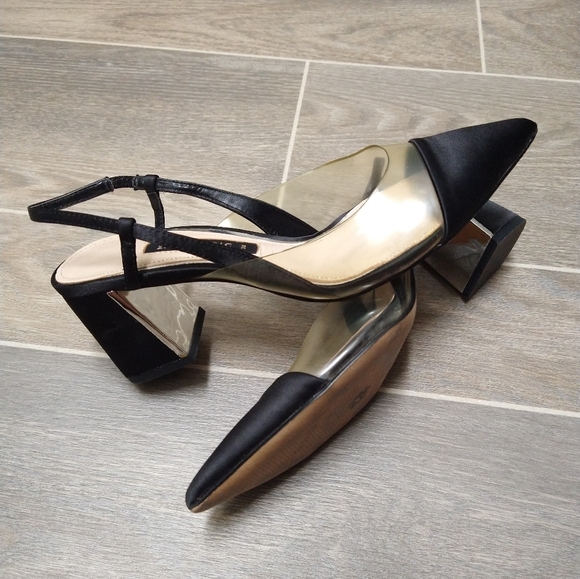 Zara Vynil Slingback Block Heel Pumps - Picture 6 of 9
